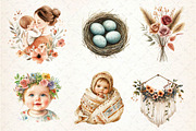 Boho Mothers Day Clipart, an Illustration by Dream Creation (Thumbnail 6 of 6)