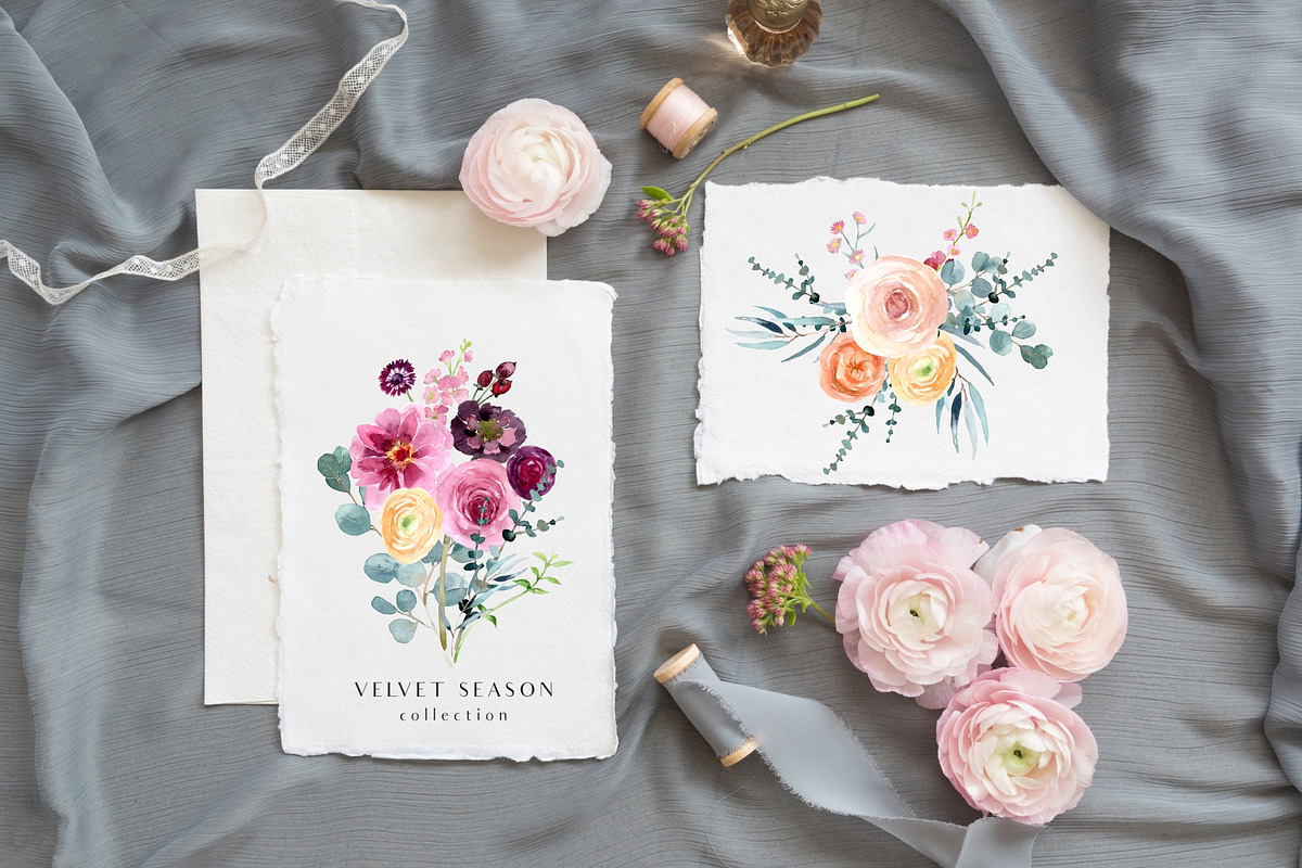 Velvet season - graphic set, an Illustration by Youksy (Photo 2 of 10)