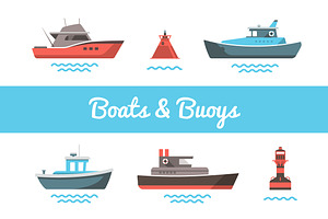 Mini boats illustrations