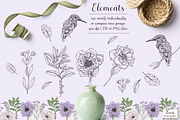 Inked Periwinkle Patterns & Motifs, a Pattern Graphic by Zeesi Design Garden (Thumbnail 6 of 9)
