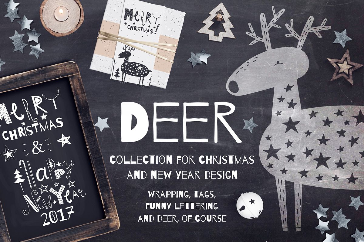 DEER | Festive design collection, an Object Graphic by Daria Miazhevich (Photo 1 of 7)