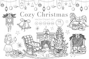 Christmas vintage linear vector set, a Graphic by Alisles (Thumbnail 1 of 8)