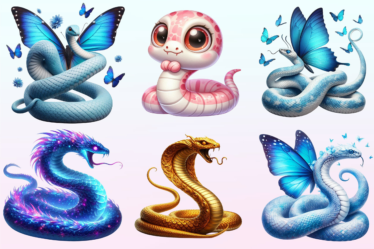 Watercolor Snakes Clipart., a Graphic by CitraGraphics (Photo 3 of 4)