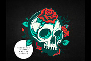 Skull and Roses. Skeleton png & svg, an Object Illustration by ClipArtRoom (Thumbnail 6 of 6)