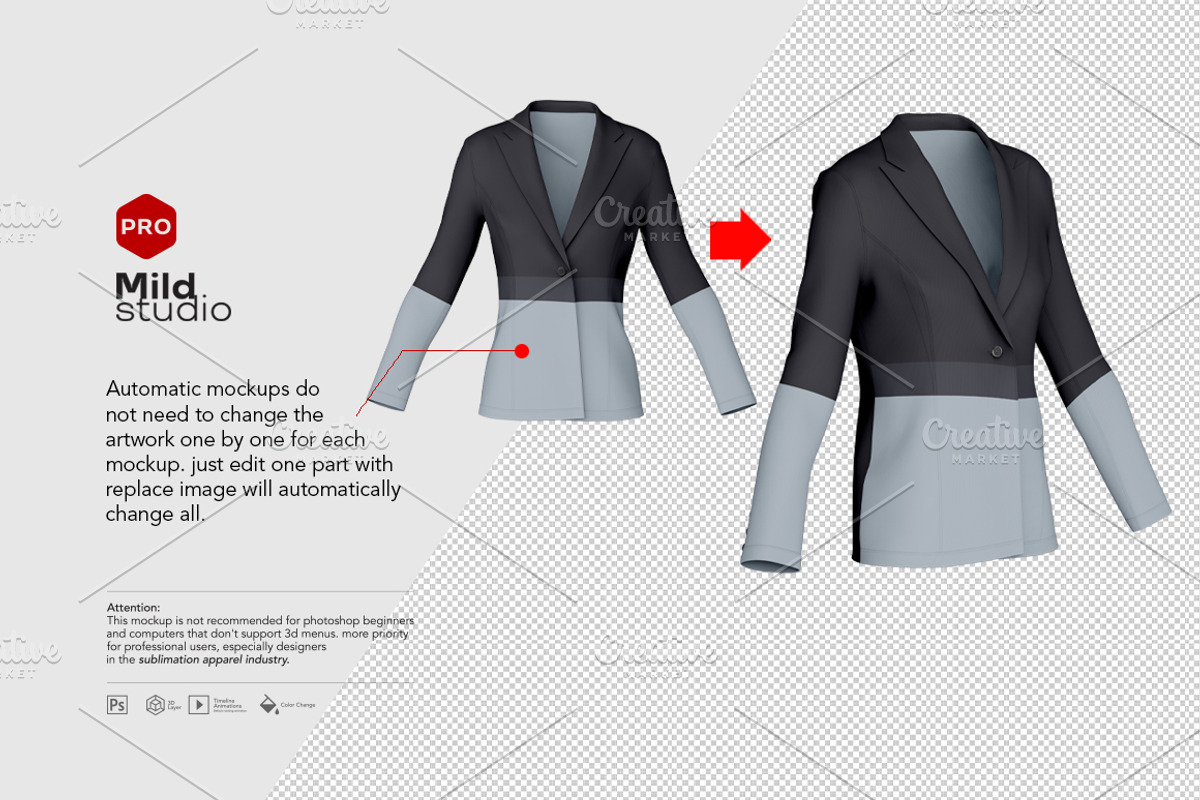 Blazer Mockup v01, a Shirt Mockup by Mildstudio (Photo 5 of 10)