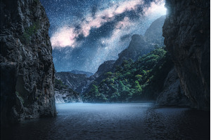 Milky Way over the beautiful, a Nature Photo by den-belitsky