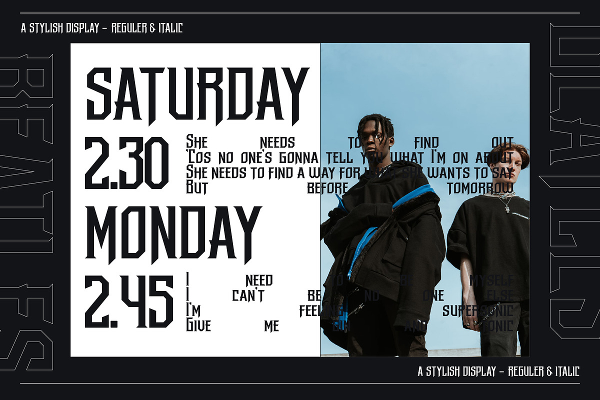 Beatles Stylish Display Font, a Sans Serif Font by Storytype Studio (Photo 3 of 15)
