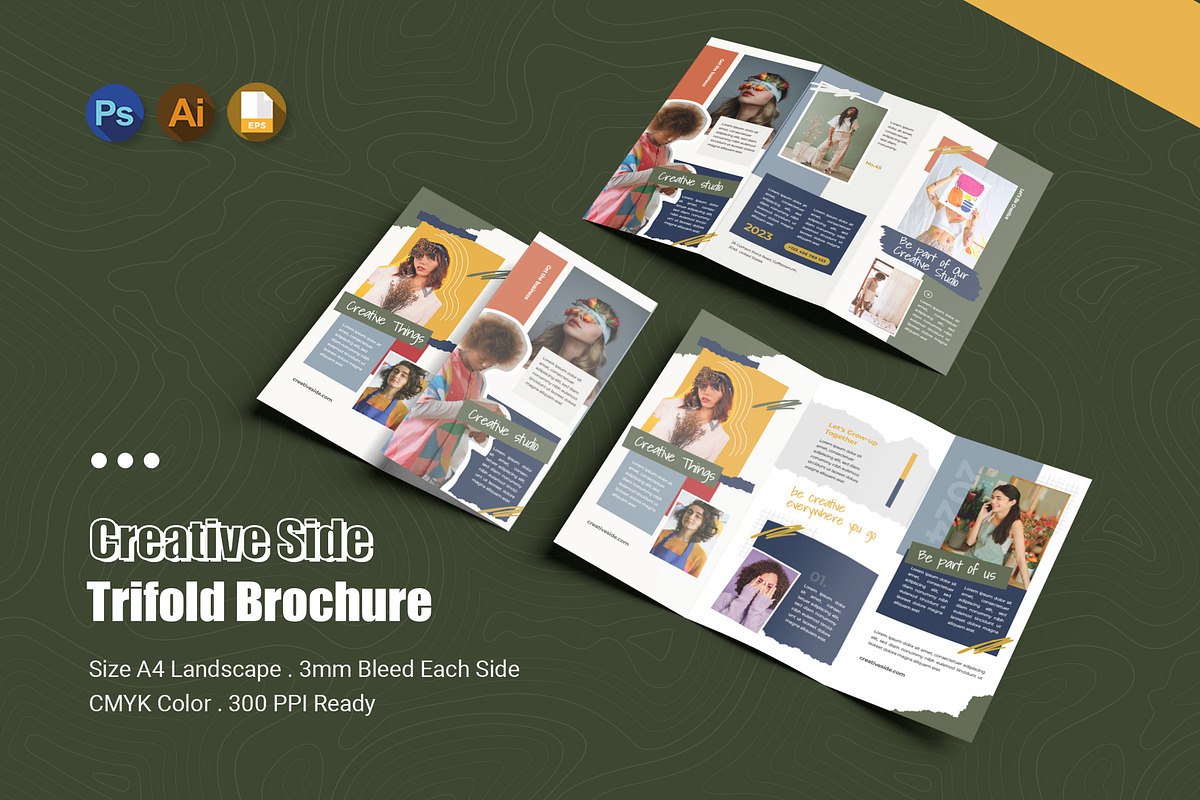 Creative Side Trifold Brochure, a Brochure Template by Esensifiksi.studio