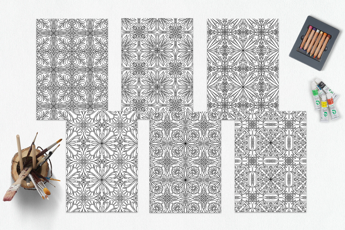 Patterns for coloring PDF,JPG vol-12, a Brochure Template by dnapslvsk (Photo 4 of 6)