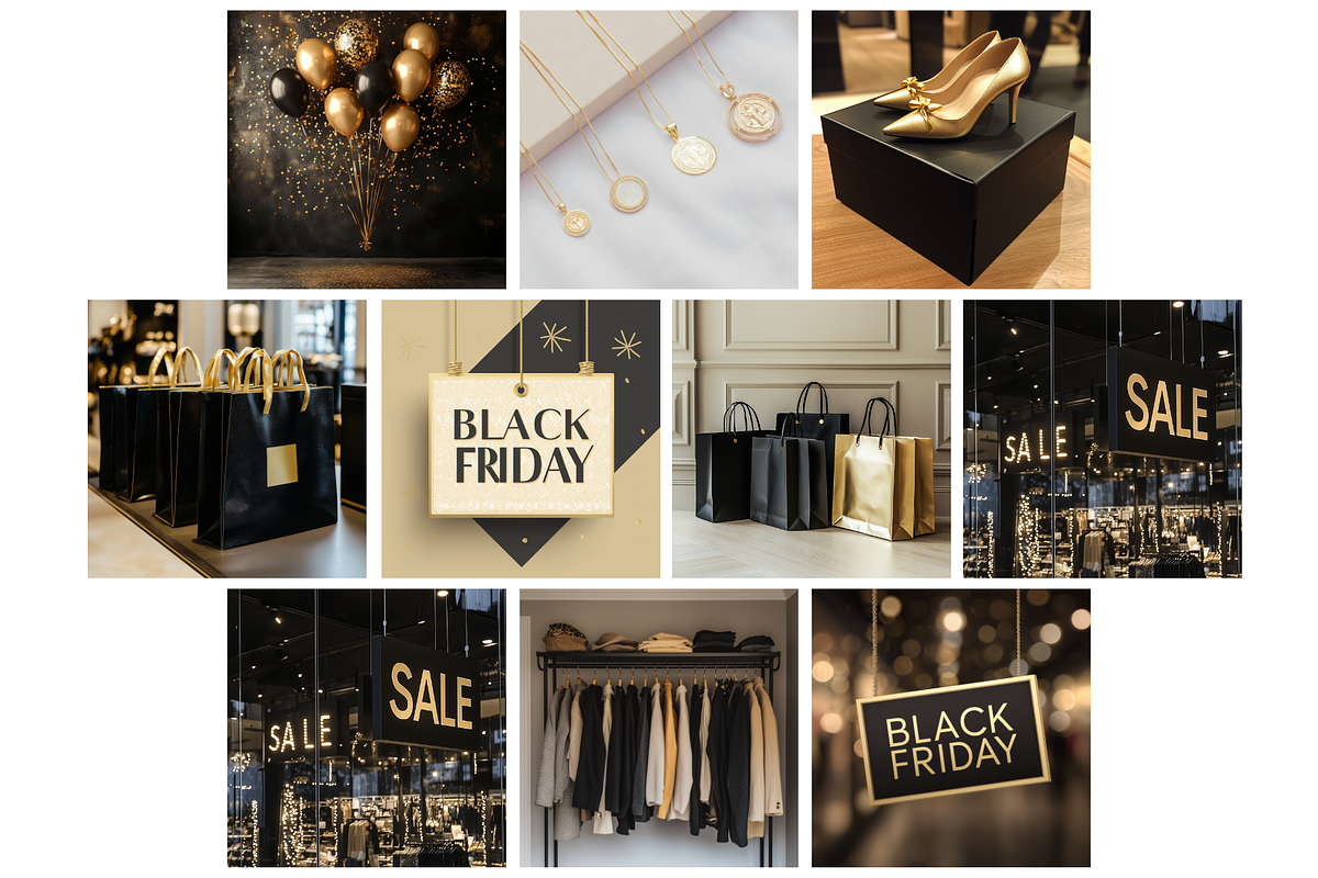 Black Friday Black & Gold Backgrouds, a Background Graphic by NadiaTheronArt (Photo 2 of 5)