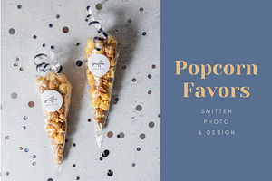 Popcorn label mockup containing stock photography, styled stock photography