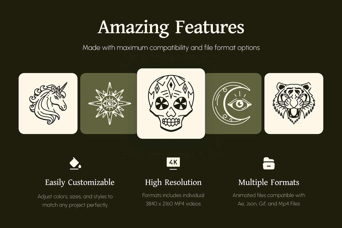 Animated Hand Drawn Tattoos Art Set, a Solid Icon by Vectors Market (Photo 2 of 4)