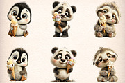 Whimsical Animals Ice Cream Clipart, an Illustration by Digital Artistic99 (Thumbnail 2 of 11)
