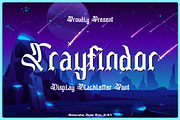 Trayfindor - Display Blackletter, a Blackletter Font by Dhabee (Thumbnail 1 of 15)