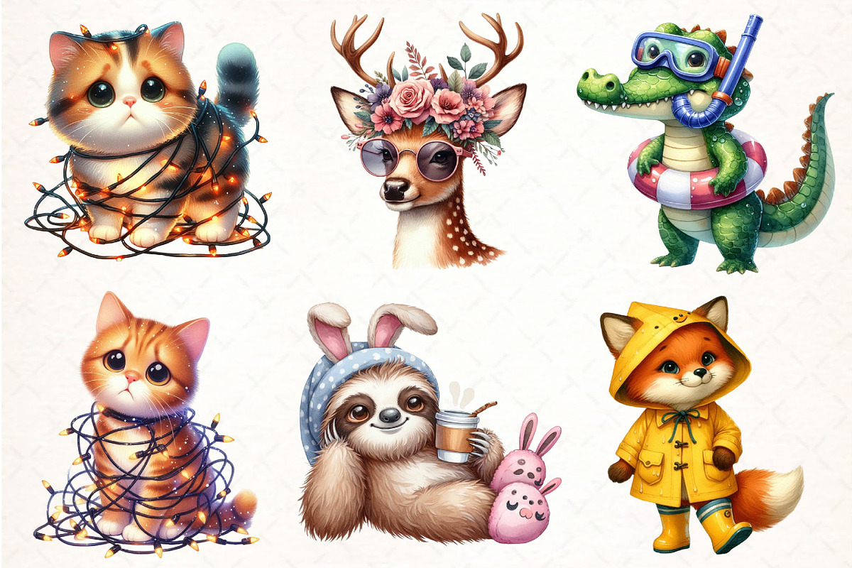 Quirky animal clipart, an Illustration by Pixels.Craft (Photo 3 of 7)