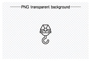 Crane Hook Line Icons Set, an Outline Icon by Designfour (Thumbnail 4 of 7)