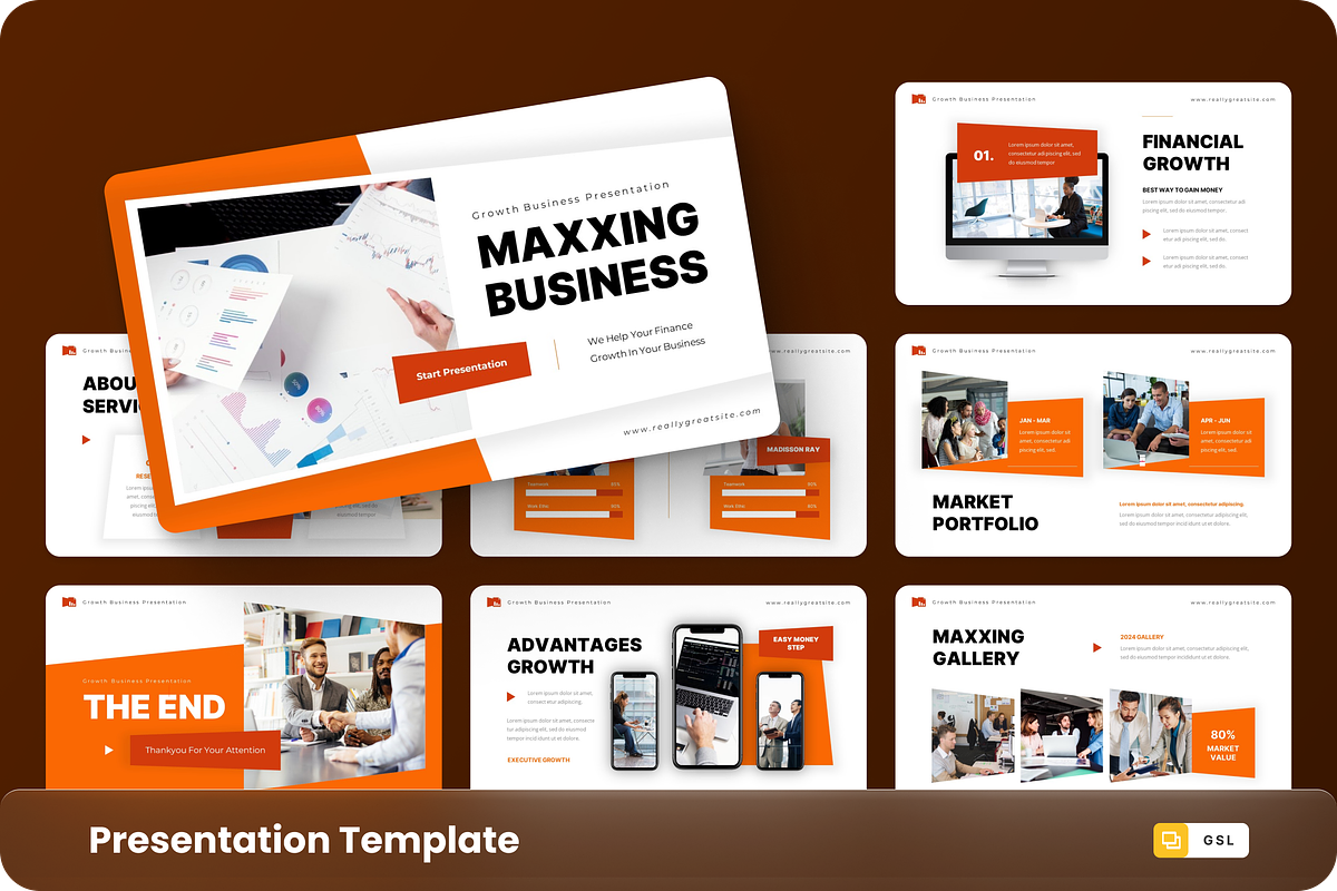 Maxxing - Growth Google Slide, a Presentation Template by GraphauseProject (Photo 1 of 6)