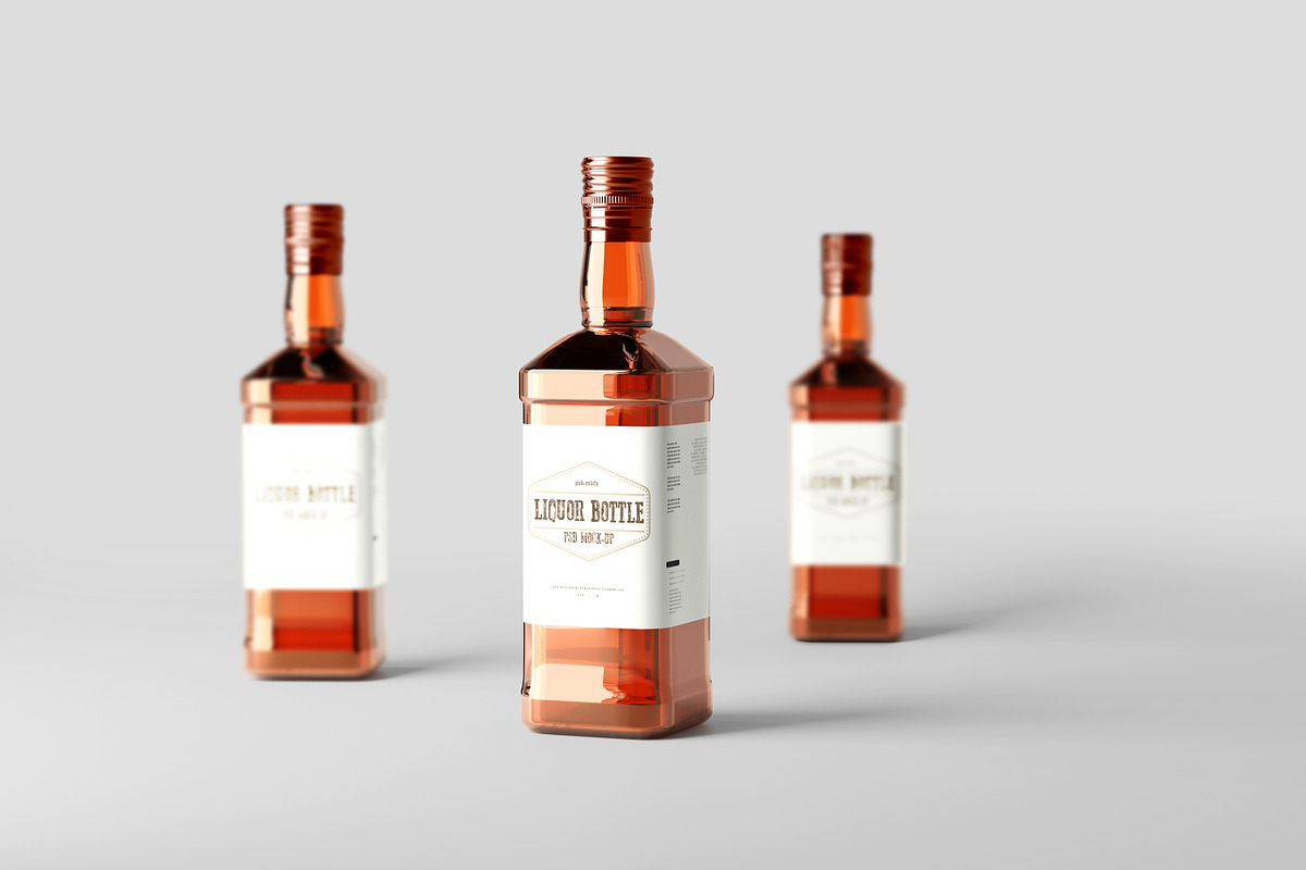 Square Liquor Bottle Mockup, a Cups & Container Mockup by pmvch (Photo 3 of 15)