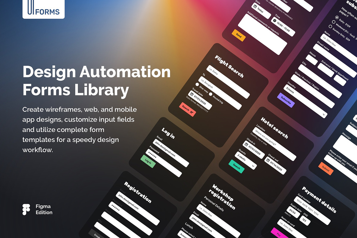 UIForms – Design Automation Library, an UI Kit Template by maxsnitser (Photo 1 of 4)