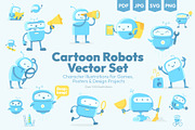Cartoon Robots Vector Collection, a Technology Illustration by Ilia Design (Thumbnail 1 of 10)