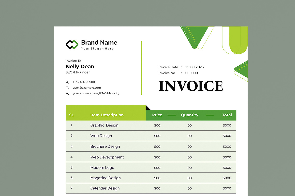 Minimal Invoice Layout, a Stationery Template by MightyDesign (Photo 2 of 8)