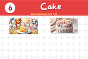 Watercolor of a Cake Background JPG, an Education Illustration by John_Walker (Thumbnail 2 of 3)