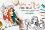 Portraits Coloring Pages For Adults, a Person Illustration by AlineArtStore (Thumbnail 1 of 7)