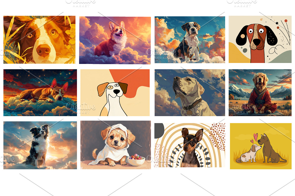 Dog wall art Collection JPG, Dogs, an Animal Photo by Chipshpow Graphics (Photo 5 of 8)