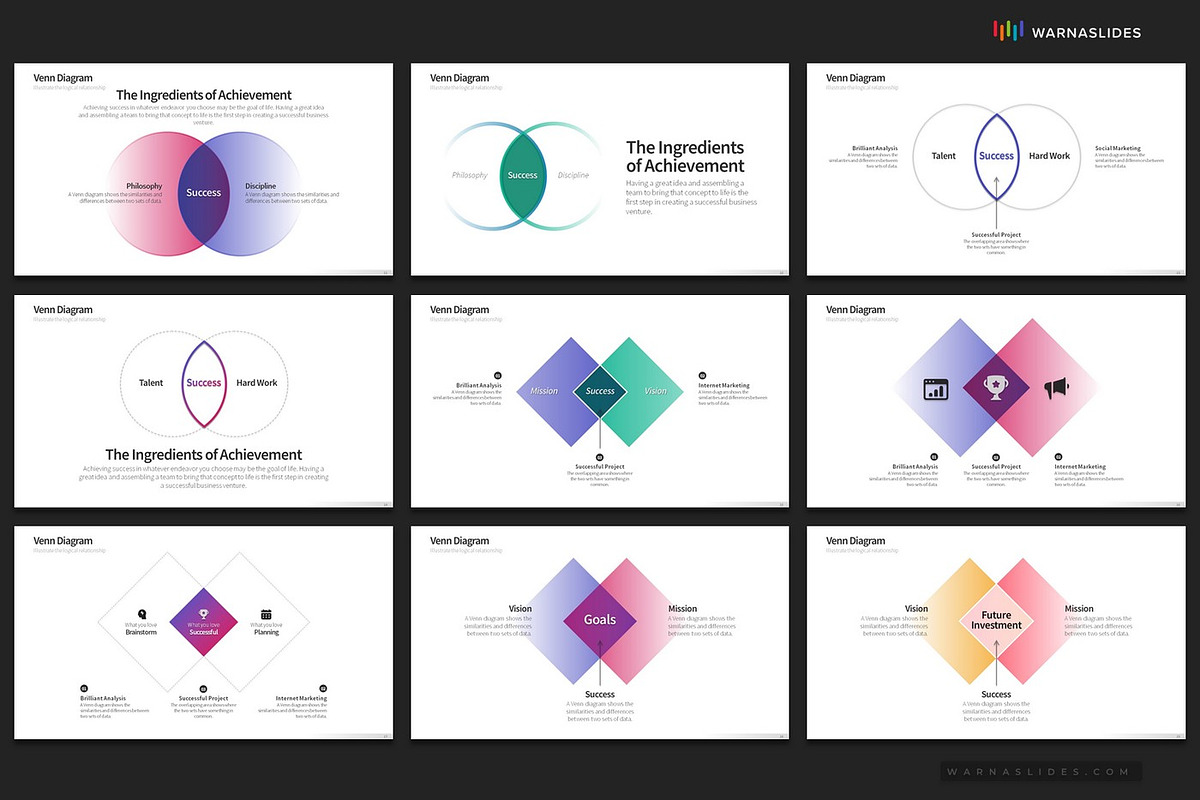 Venn Diagram PowerPoint Templates, a Presentation Template by Warna Works (Photo 5 of 25)
