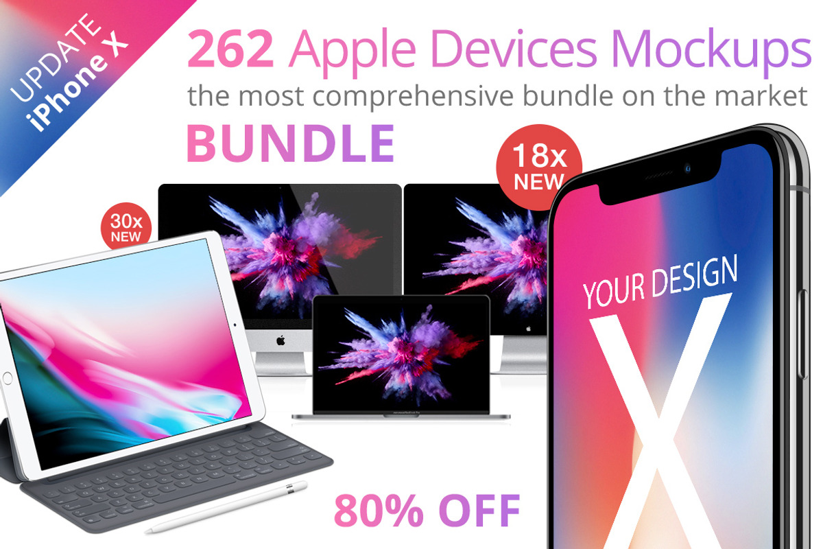 Apple Devices Mockups Bundle, an iPhone Mockup by RadekBroz (Photo 1 of 20)