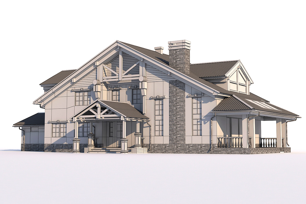 A Chalet house with a garage, an Architecture 3D Model by profdesign (Photo 17 of 21)