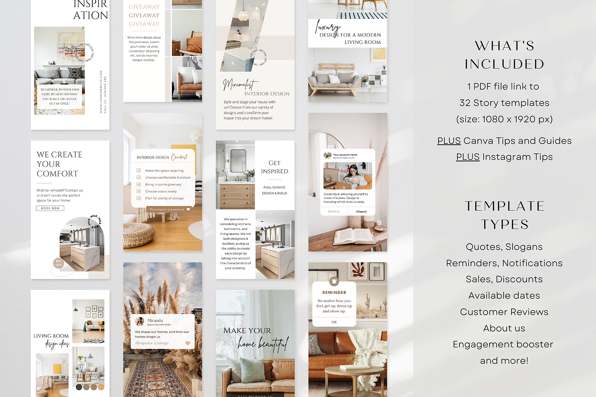 Interior Design Instagram Templates, a Social Media Template by ShopRShop