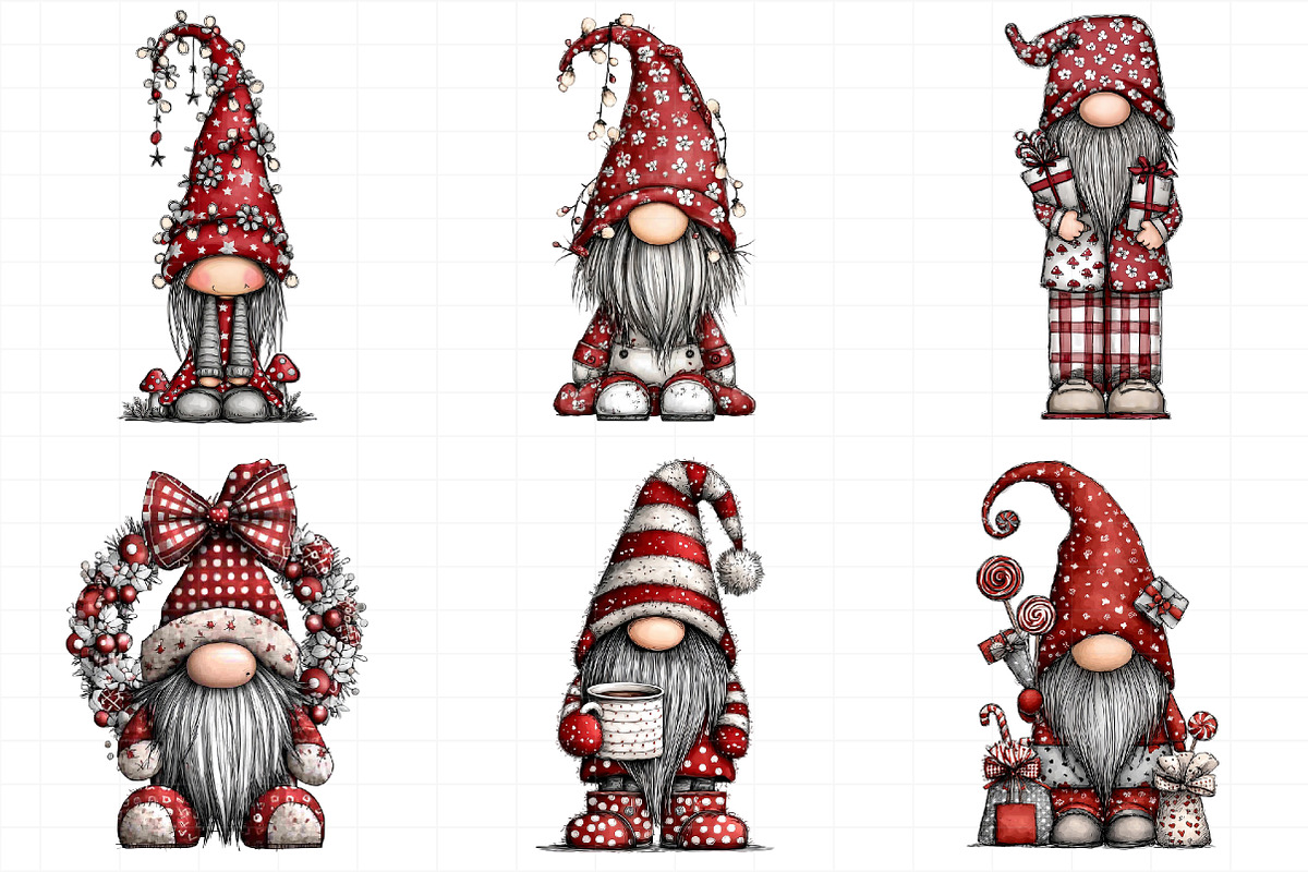 Christmas Santa Gnome Clipart, an Illustration by Daily.Designs (Photo 3 of 5)