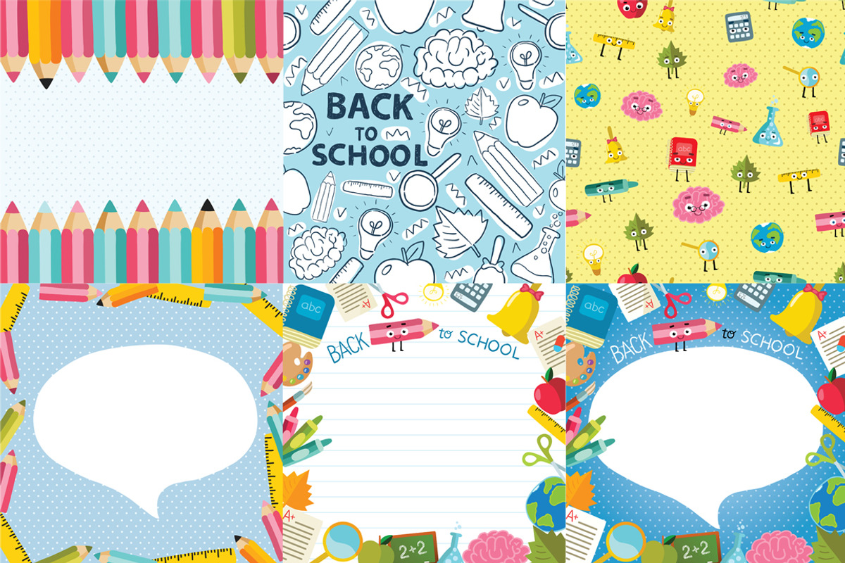 Cute school backgrounds, an Education Illustration by kostolom3ooo (Photo 3 of 4)