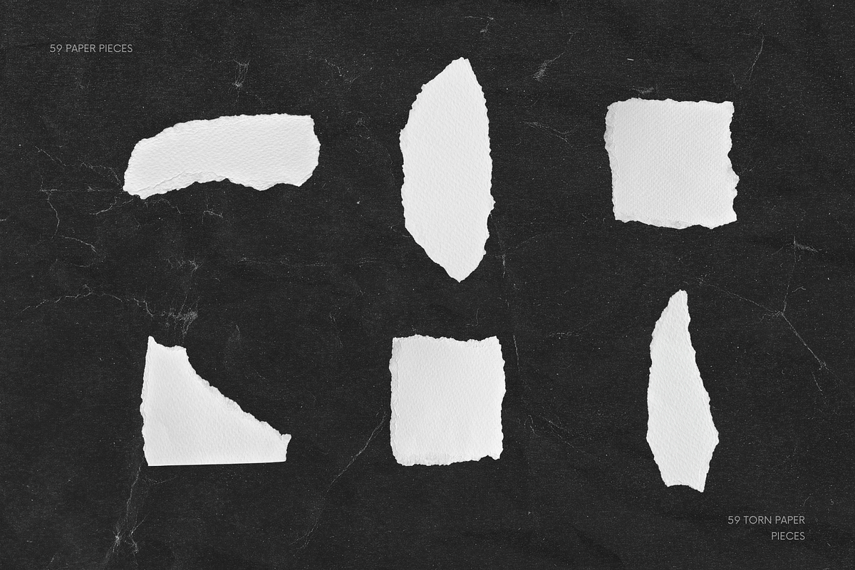 59 White Torn Paper Textured Pieces, a Texture Graphic by Ksuview (Photo 13 of 13)