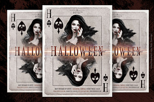 Halloween Play Card Party Flyer