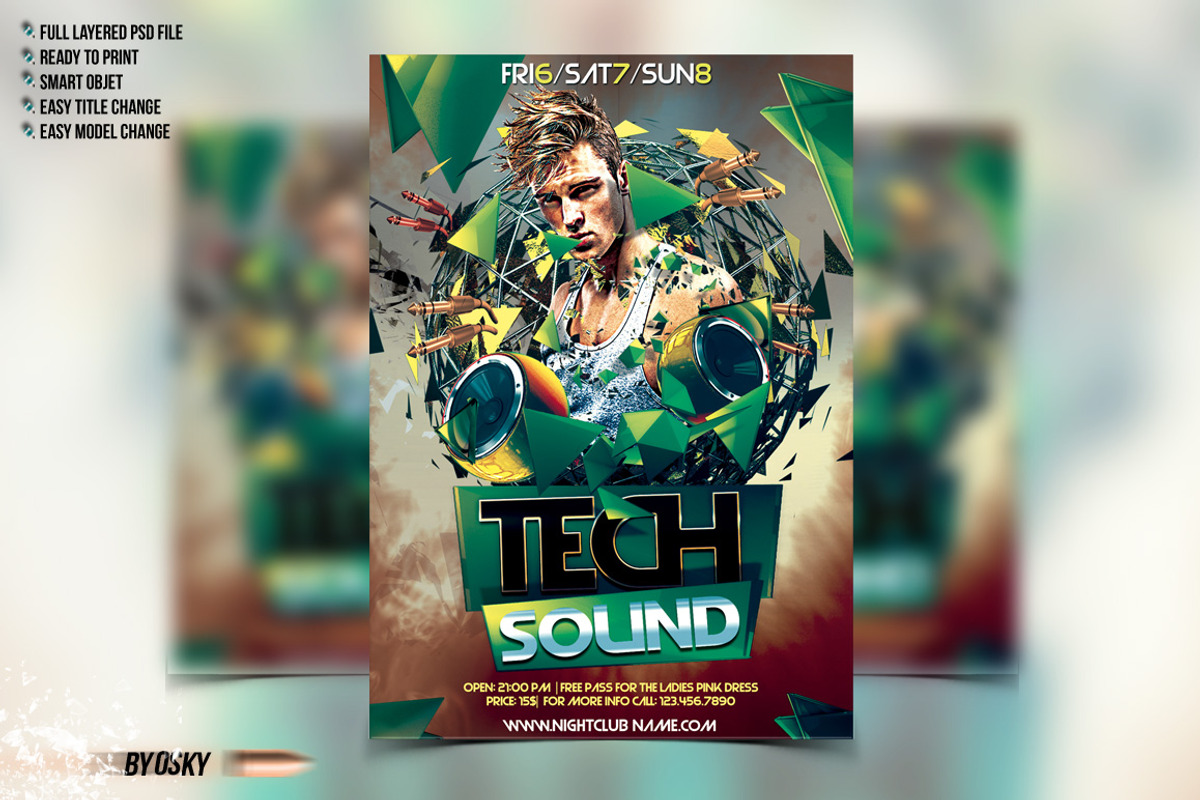 Tech Sound Flyer, a Flyer Template by Osky