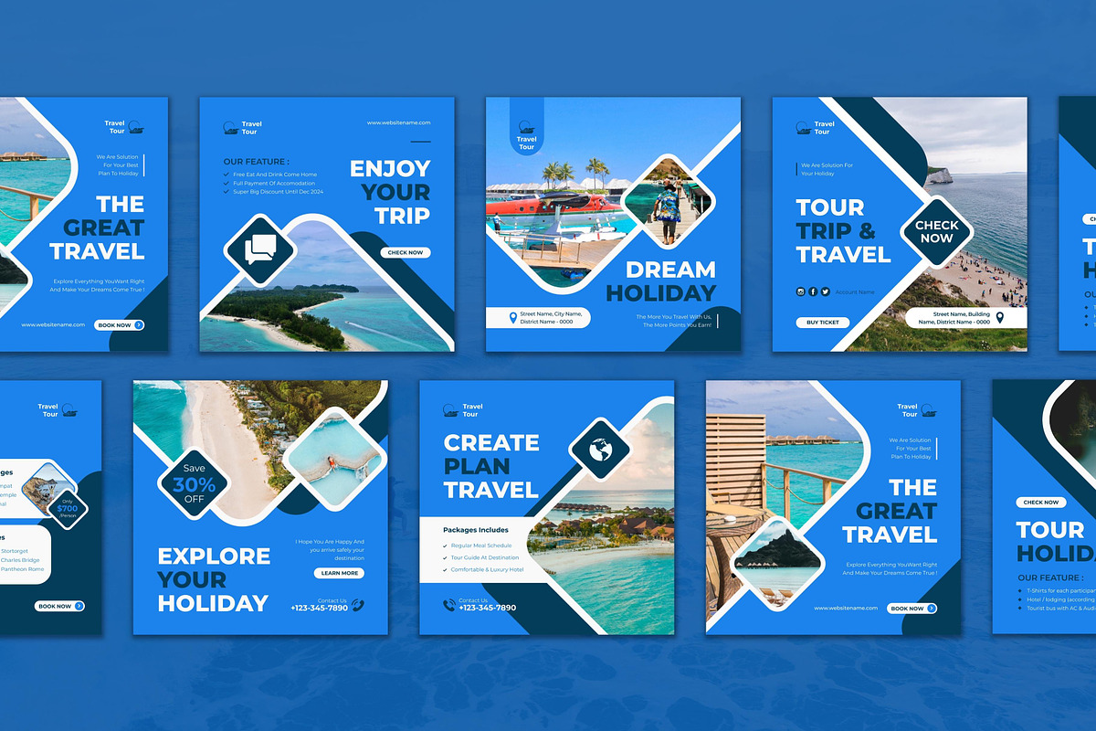 Travel Tour Instagram Post, a Social Media Template by CavenArt (Photo 5 of 5)