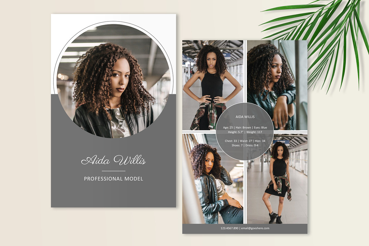 Modeling Comp Card Template Word, a Stationery Template by Stanin Studio (Photo 1 of 5)