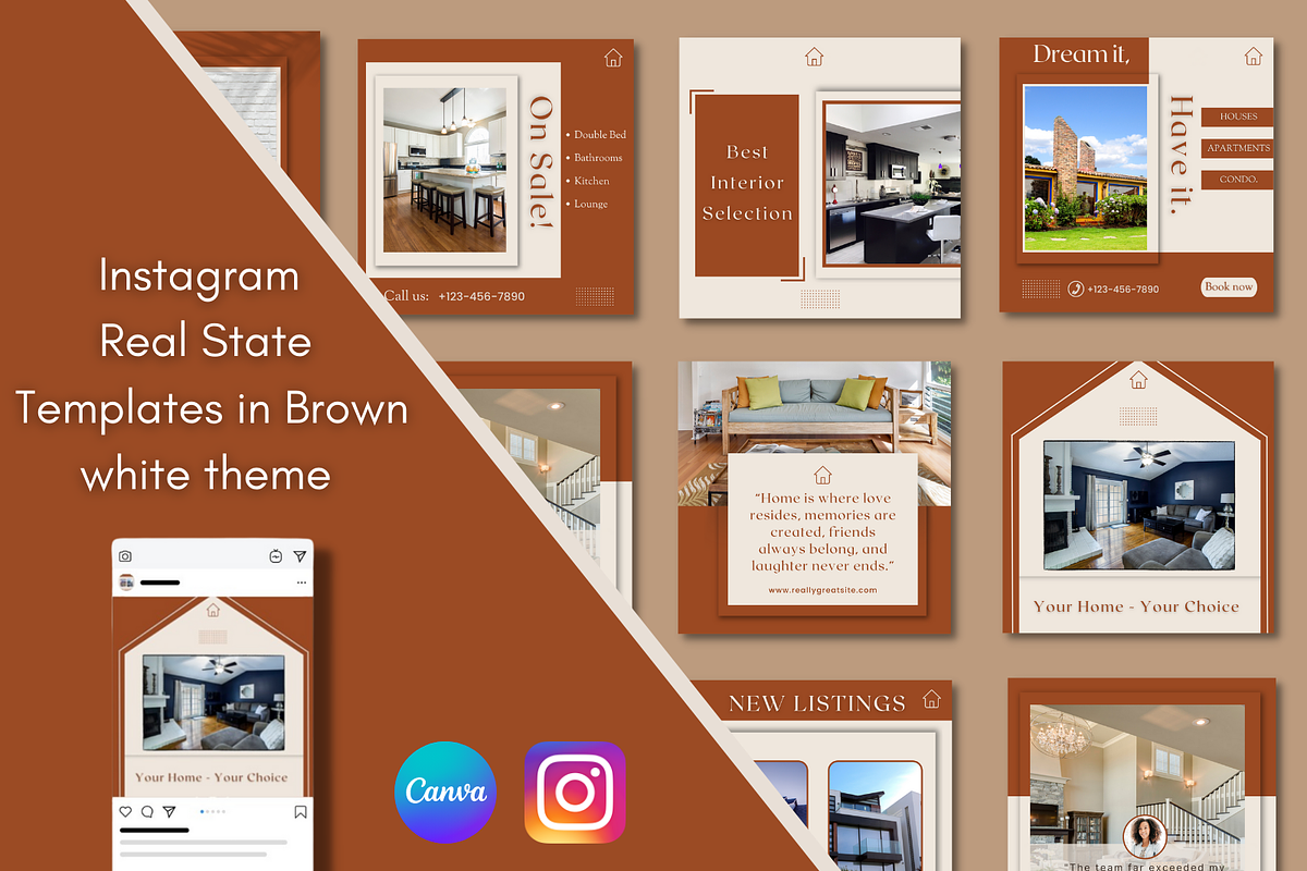 Instagram Real State Canva Templates, a Social Media Template by Qamso Designs (Photo 1 of 2)
