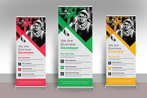 Business Rollup Banner with 3 colour