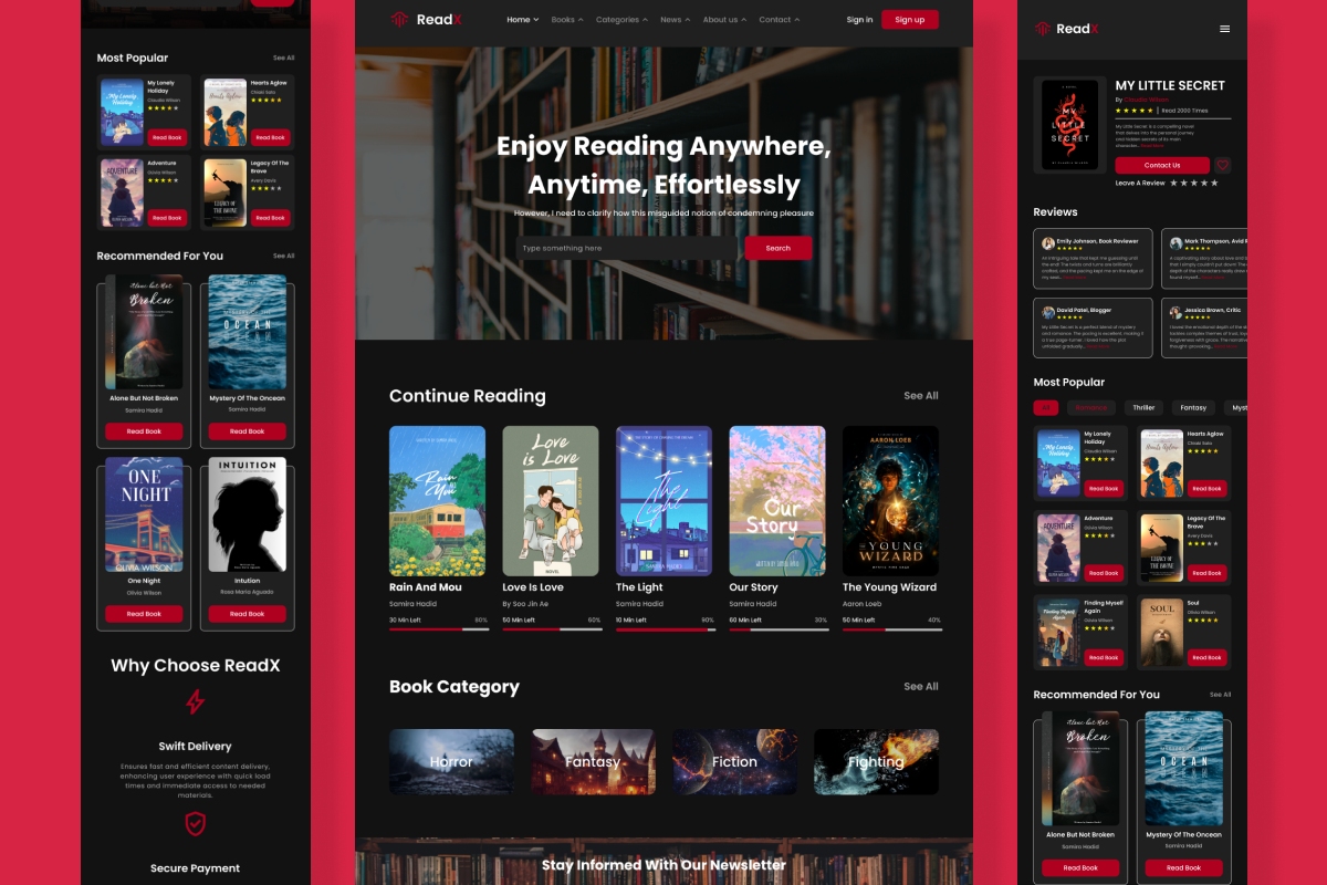 ReadX - E-Book Landing Page, a Landing Page Template by trabaskriya (Photo 4 of 5)