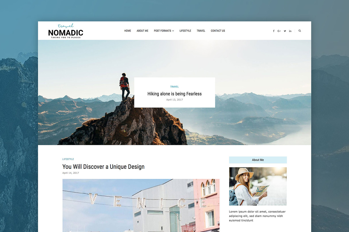 Nomadic - Travel Blog Theme, a WordPress Template by EasyBlog Themes (Photo 1 of 4)