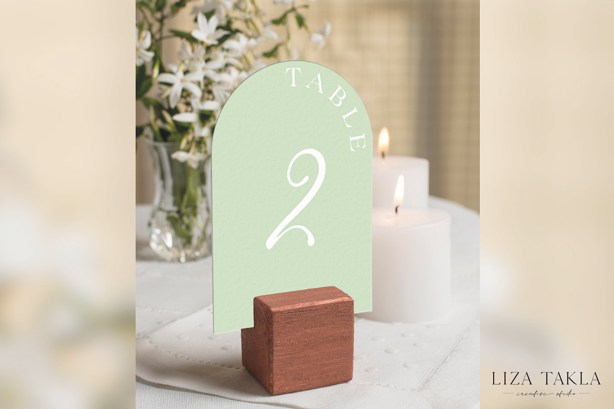 PASTELS OVAL WEDDING TABLE NUMBERS, an Invitation Template by Liza Takla (Photo 1 of 2)