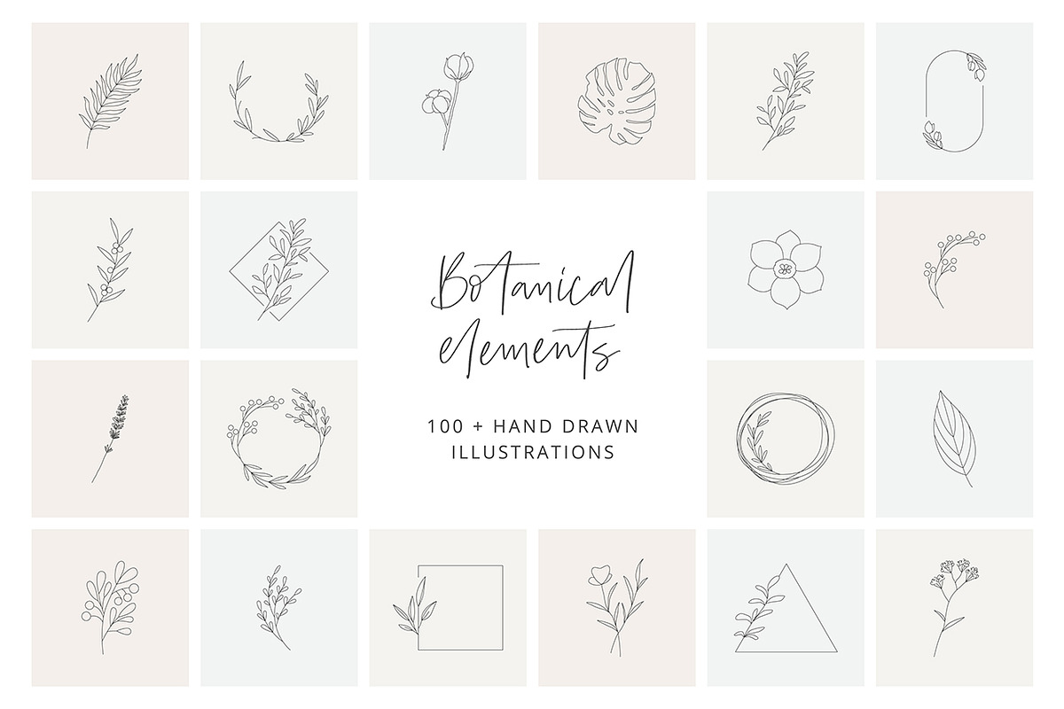 Botanical hand drawn elements, an Outline Icon by mayrum (Photo 1 of 10)