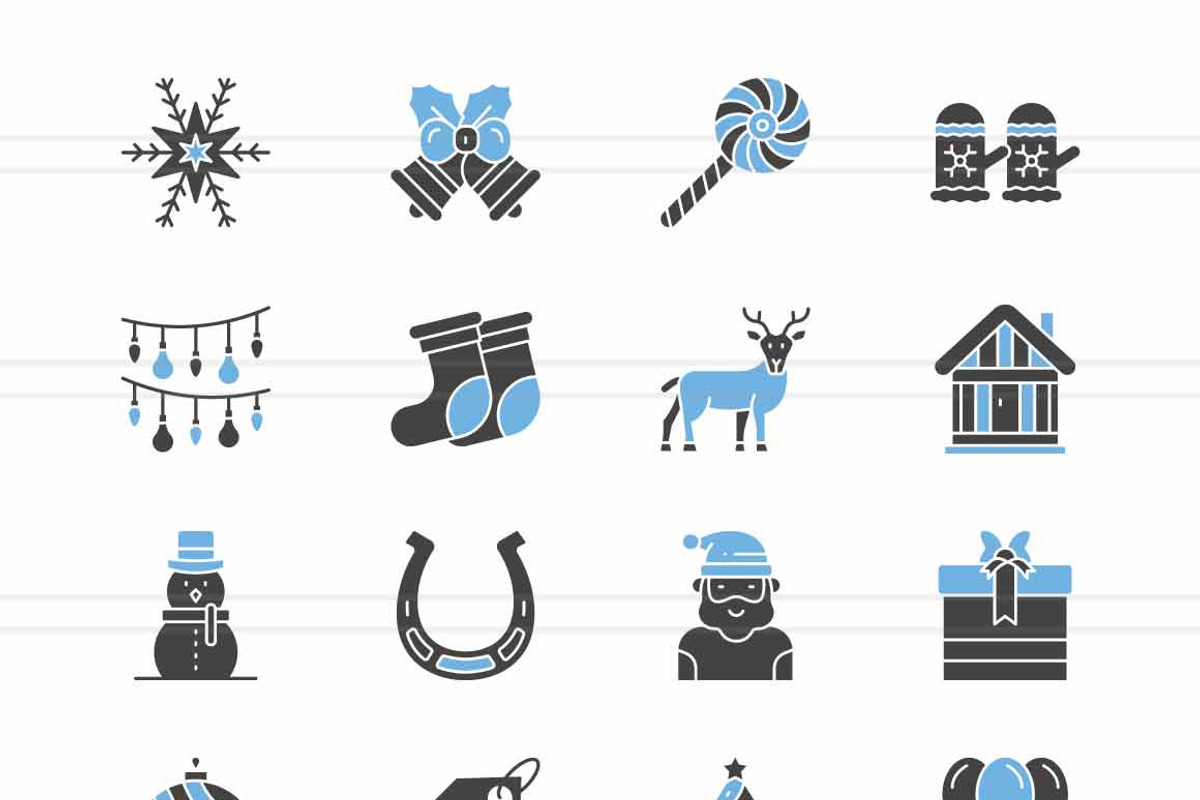 Christmas Blue & Black Icons, an Icon by IconBunny (Photo 2 of 2)