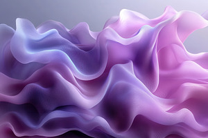 Colorful flowing fabric waves create, a Photo by Tanuart