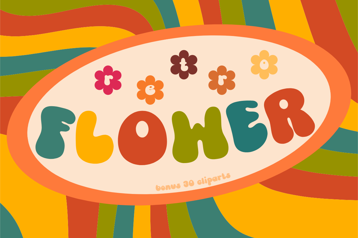 Retro Flower Display Font + Bonus, a Handwritten Font by Babymimiart (Photo 10 of 10)