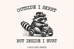 Outside I Skrrt But Inside I Hurt, an Illustration by SharpMarketplace
