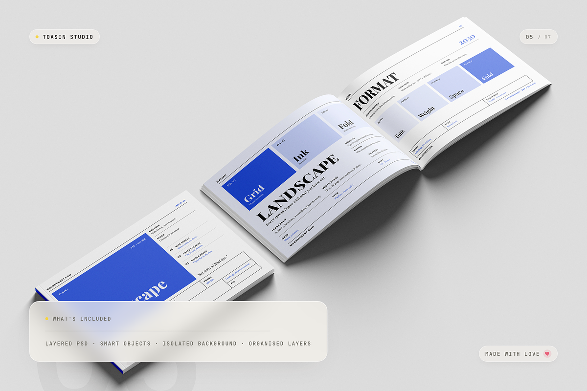 A4 Landscape Magazine Mockup, a Books & Magazine Mockup by Toasin Studio (Photo 5 of 7)